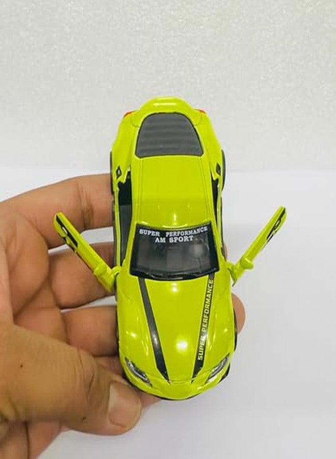 AUTO MT سيارة صغيرة خضراء نموذجية للانجراف مع قاعدة لاصقة، مصنوعة من سبيكة معدنية، مزينة بلوحة القيادة، سيارة رياضية صغيرة لتزيين السيارة، قطعة واحدة - Image 3